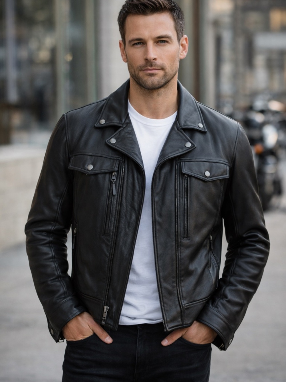🏍️ Men’s Harley Davidson Vintage Leather Motorcycle Jacket